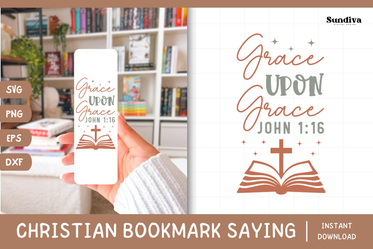 Christian Bookmark Saying SVG | Grace Upon Grace