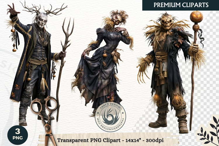 Hollow Eve Procession Halloween Clipart, Horror characters