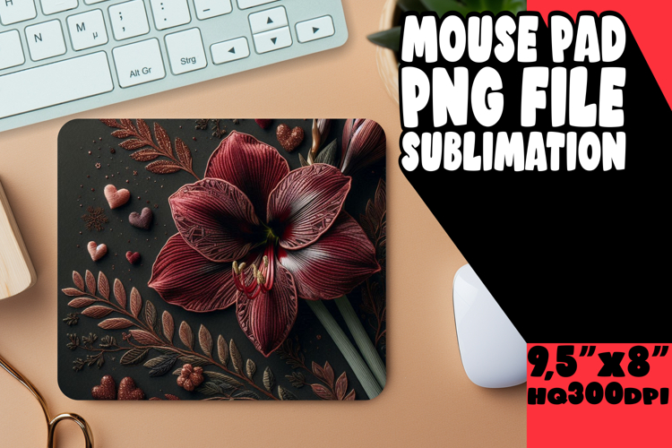 Luminous Mouse Mat Sublimation, 3D Flower