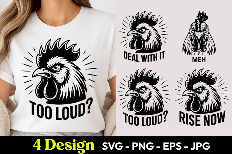 Loud Rooster Deal With It SVG PNG