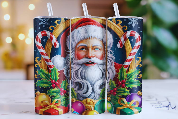 Merry Christmas Santa Tumbler Wrap | Christmas Wrap