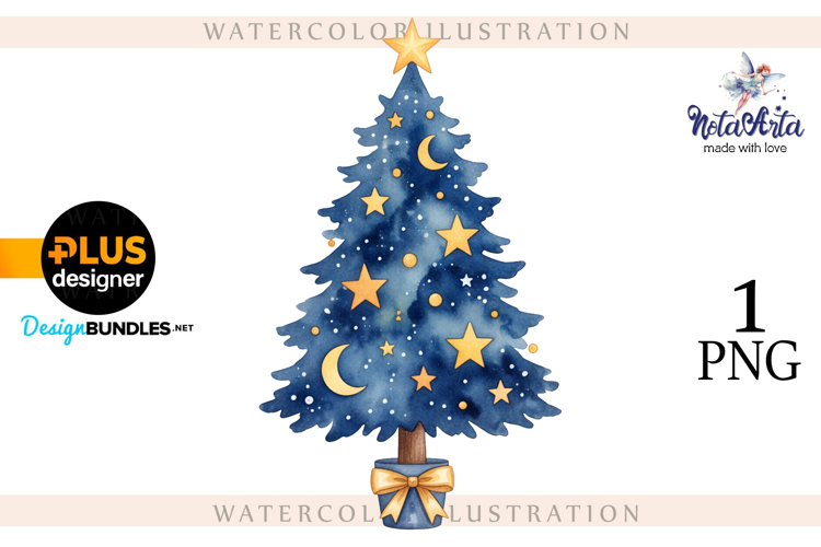 Watercolor Christmas Tree, Christmas tree, Happy Christmas
