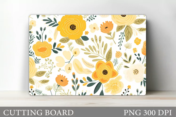 Flowers Cutting Board. Kitchen Cutting Board Sublimation