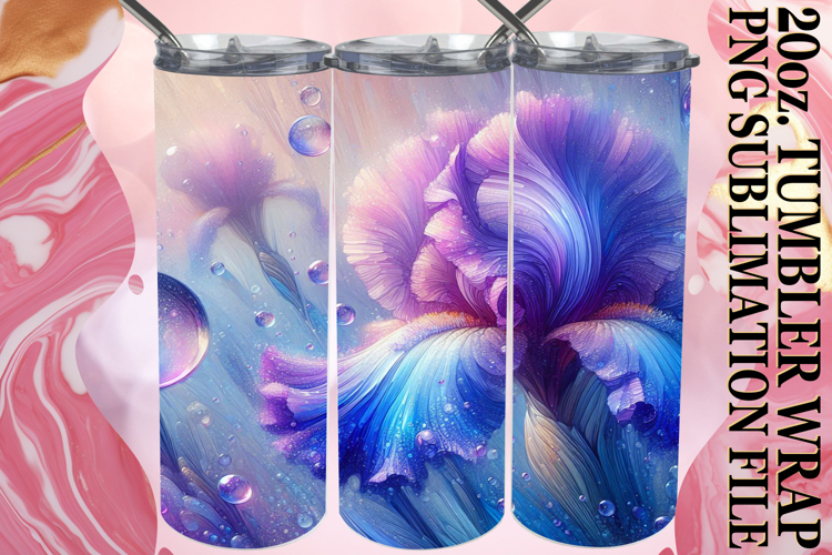 Sublimation Delight 20oz tumbler wrap, 3D Flower