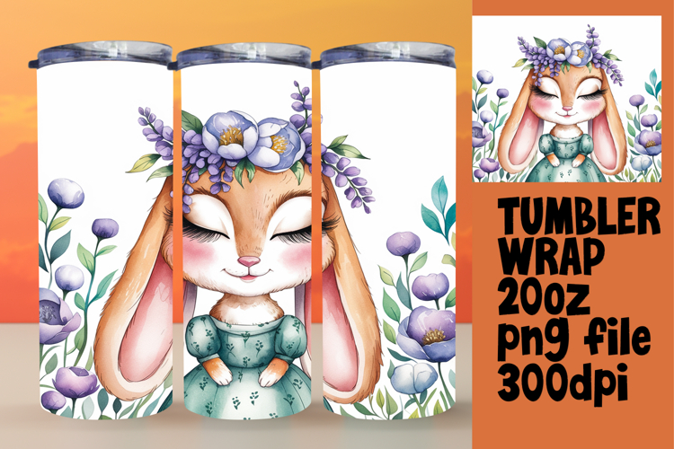 BEAUTIFUL PNG for 20oz Tumbler , Cute Bunny