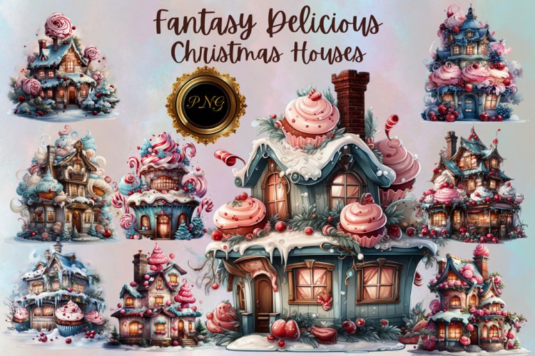 Fantasy Delicious Christmas Houses Png Clipart