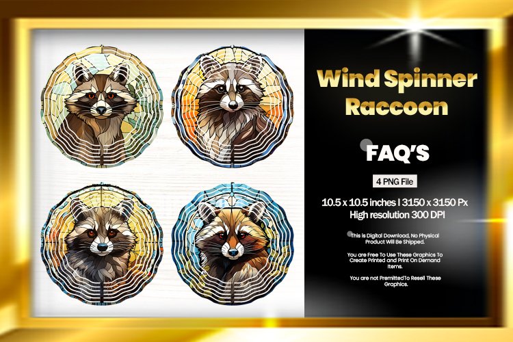 Raccoon Wind Spinner Sublimation - 04 Variation