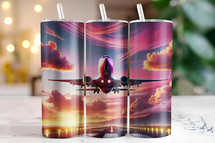Aeroplane Tumbler Wrap | Sublimation | Tumblers