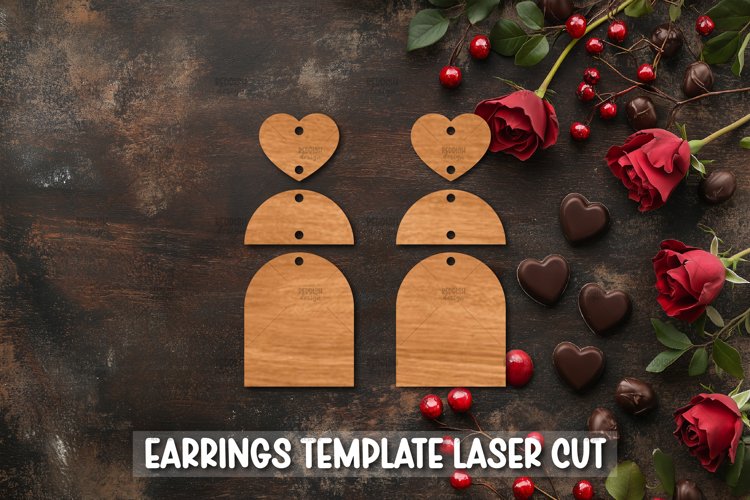 Heart Earrings Svg Image 4