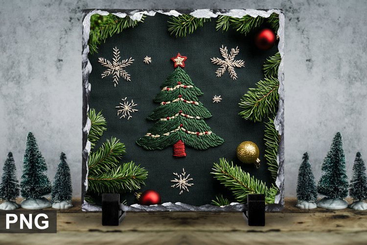 Christmas Tree Square Sublimation Slate Design