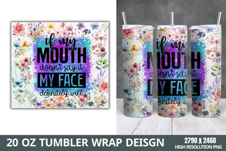 Funny Quotes 20oz Skinny Tumbler Sublimation, example image 1