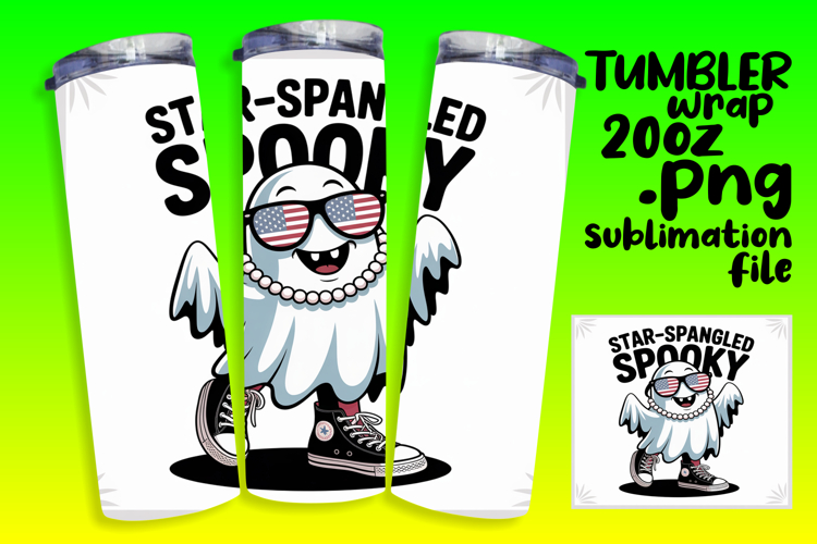 20oz Tumbler Template for Gifts , Funny Ghost