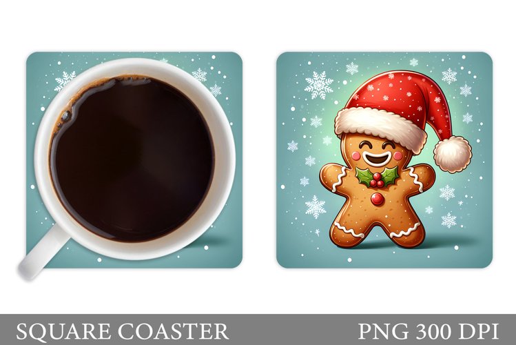 Gingerbread Coaster Design. Christmas Coaster Sublimation