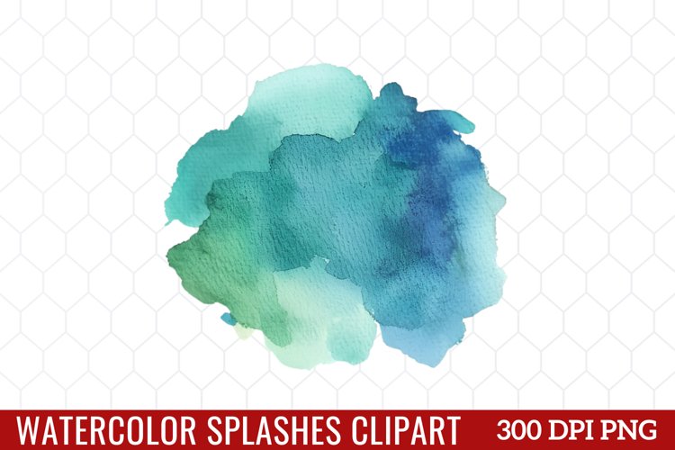 Watercolor Splash Clipart sublimation example image 1