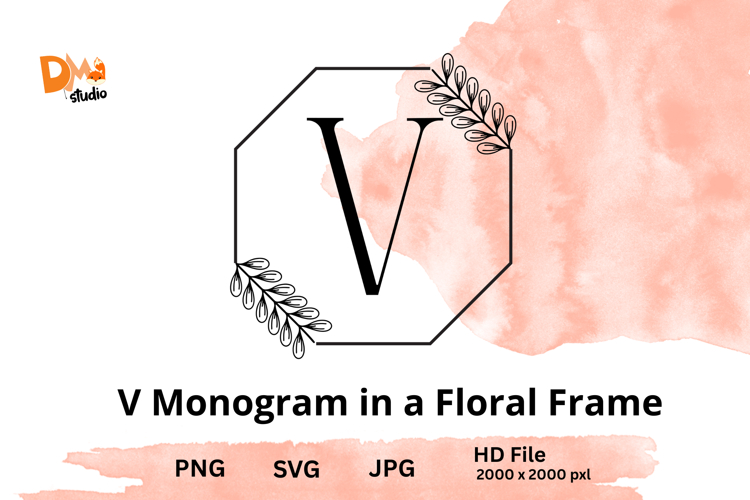 Monogram in a Floral Frame
