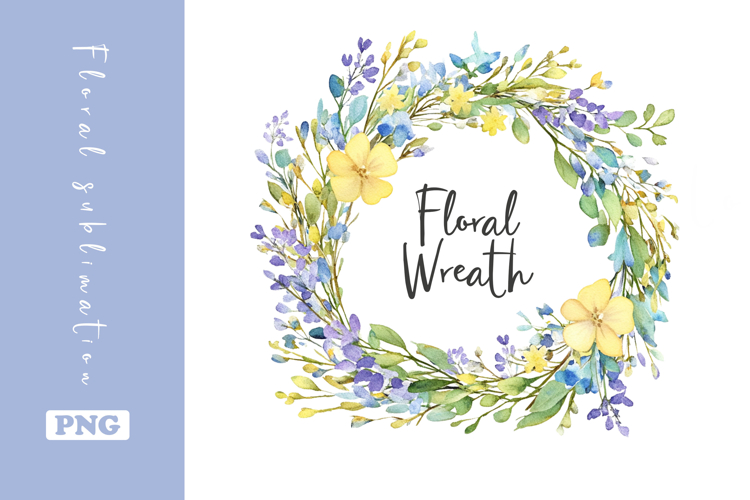 Watercolor Lovely Wildflower Wreath Clipart