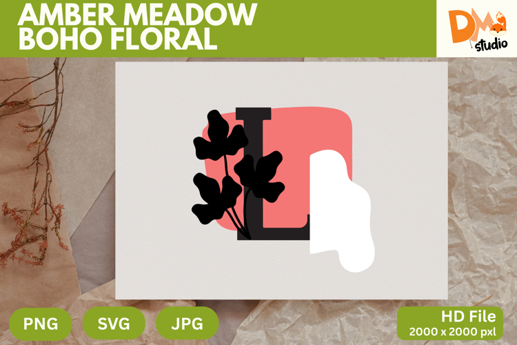 Boho Floral Svg
