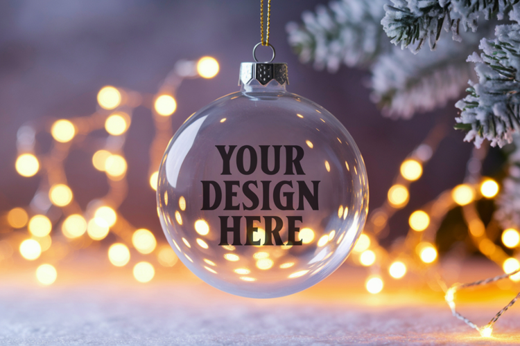 Acrylic Christmas Ornament Mockup , christmas ornament mocku