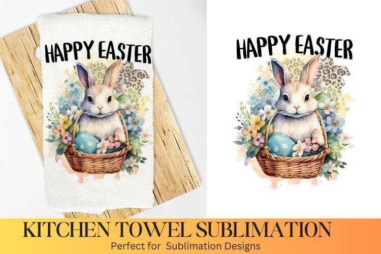 Happy Easter Design - Farmhouse Kitchen Towel Sublimation