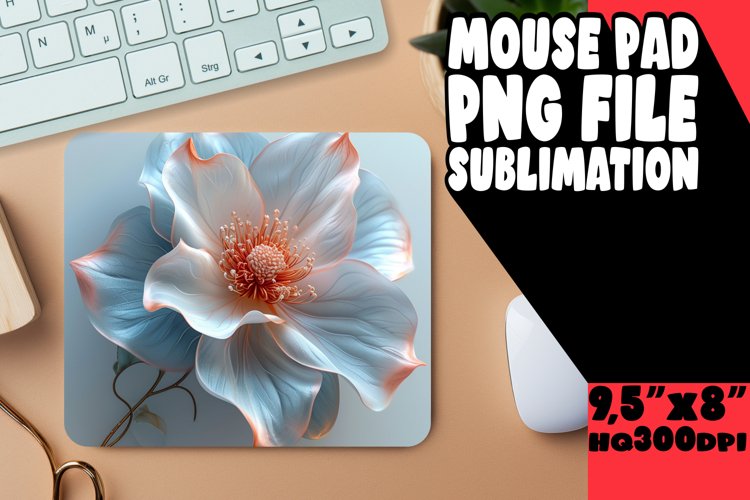 Whimsical Colorful Flower Design Mouse Pad: Sublimation Joy