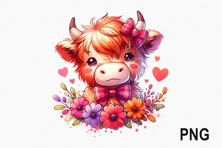 Cow And Flowers Sublimation - Cow Flowers Clipart PNG Design