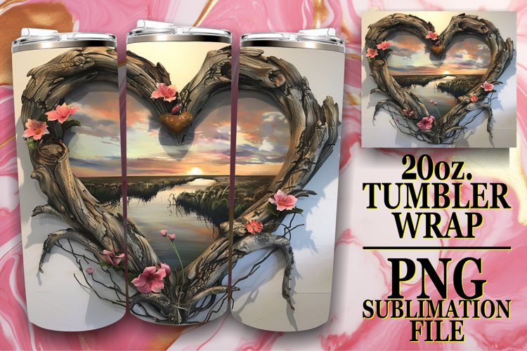 Heartwood Horizon Tumbler Wrap Sublimation - 20oz example image 1