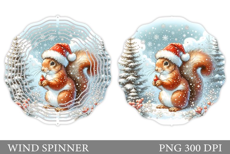 Christmas Squirrel Wind Spinner. Christmas Wind Spinner
