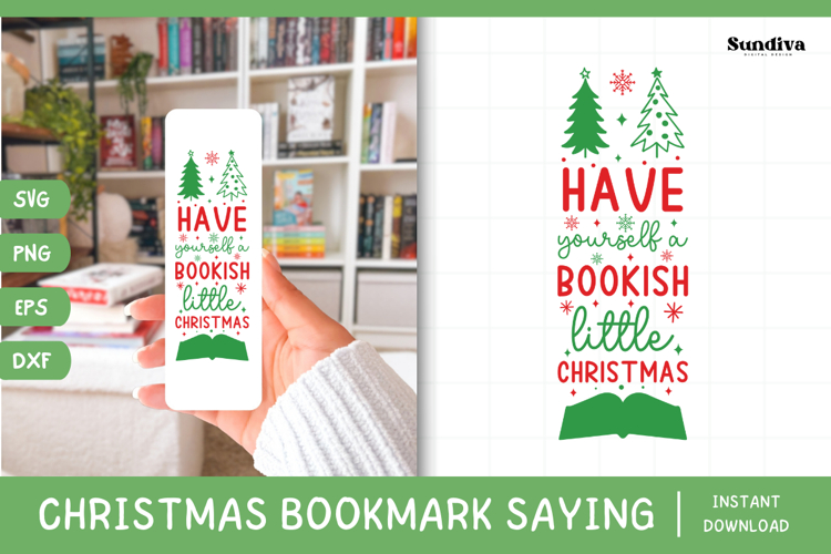 Christmas Bookmark Saying SVG For Book Lovers - Bookish