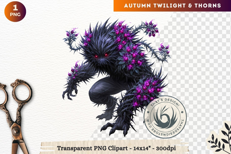 Fantasy Autumn Clipart PNG Twilight Thorns sublimation