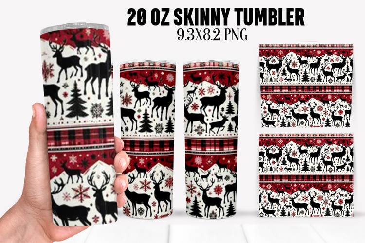 Christmas Deer Tumbler Sublimation ,20 oz Tumbler Wrap