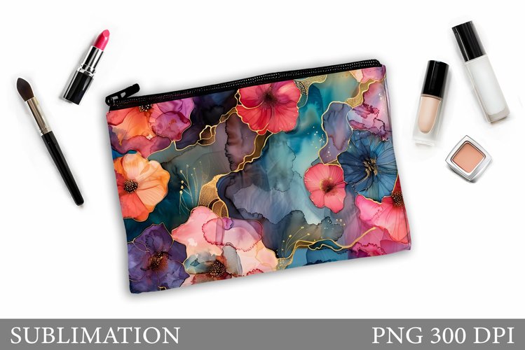 Flowers Makeup Bag Design. Flowers Makeup Pouch Sublimation