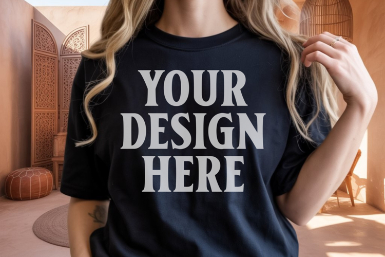 Black Tshirt Mockup Image 14