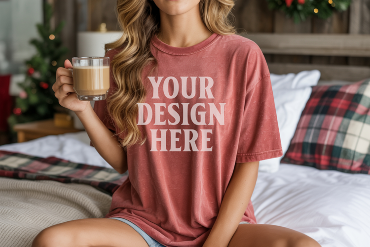 Brick Christmas Comfort Colors 1717 T-shirt Mockup