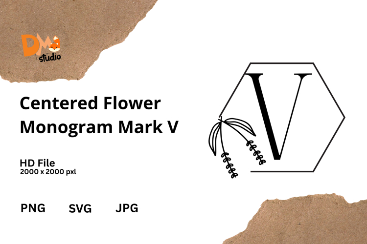 Centered Flower Monogram Mark