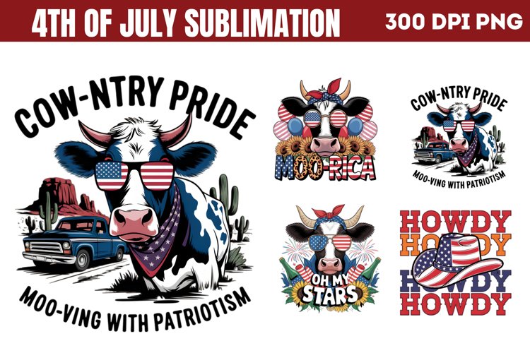 Western 4th Of July Sublimation PNG