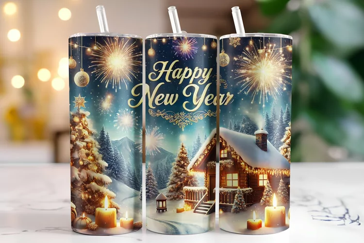 Christmas Happy New Year 2025 Tumbler Wrap | Sublimation