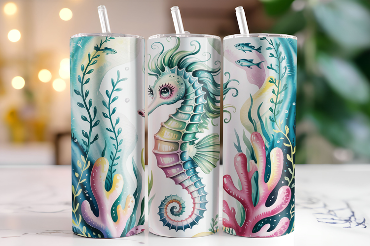 Seahorse Tumbler Wrap | Sublimation | Tumblers