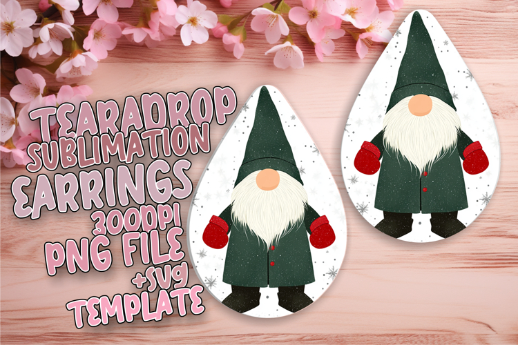 Bright Teardrop Earrings Artwork PNG , Gnome