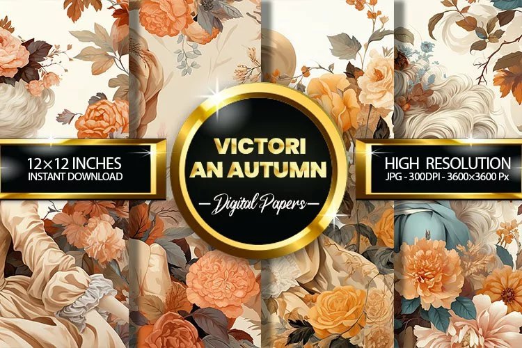 Victorian Autumn Digital Papers - 04 Variations