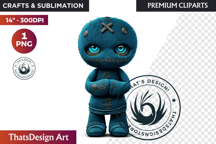 Voodoo doll Halloween Clipart, black Magic gothic witchcraft