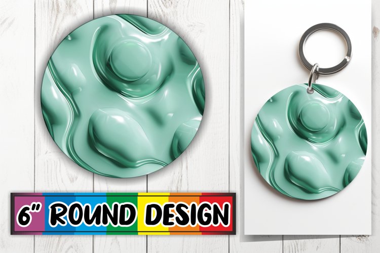 Whimsical Abstract 3D Puff Round Sublimation Art example image 1
