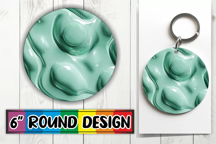 Whimsical Abstract 3D Puff Round Sublimation Art