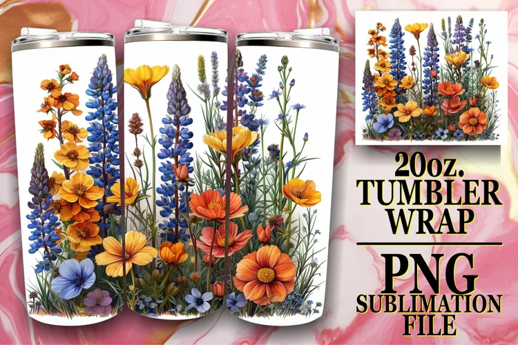 Beautiful Spring Meadow of Flowers Tumbler Wrap