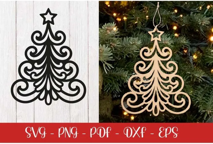 Christmas tree laser SVG PNG| Christmas ornament