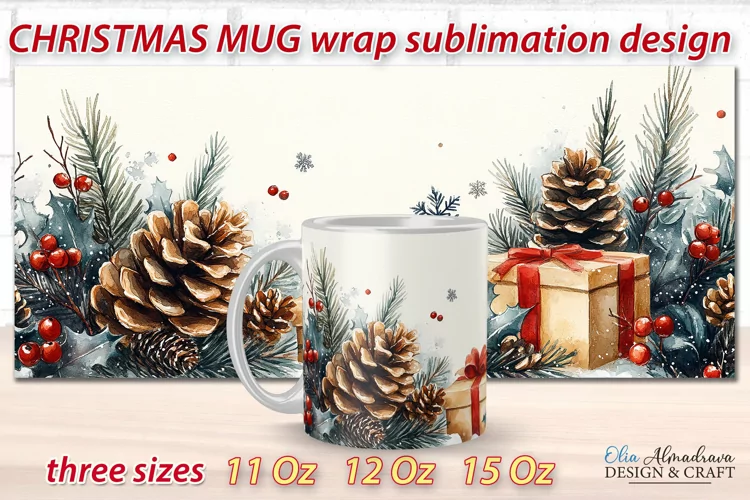 Christmas Mug Sublimation designs| Mug Wrap Cricut Template