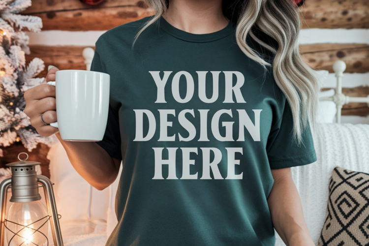 Blue Spruce Christmas Comfort Colors 1717 Mockups, CC 1717 m