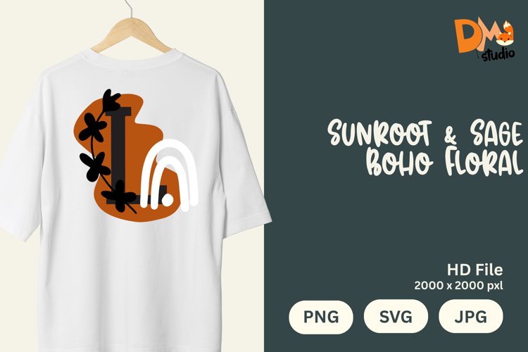 Sunroot & Sage Boho Floral Monogram