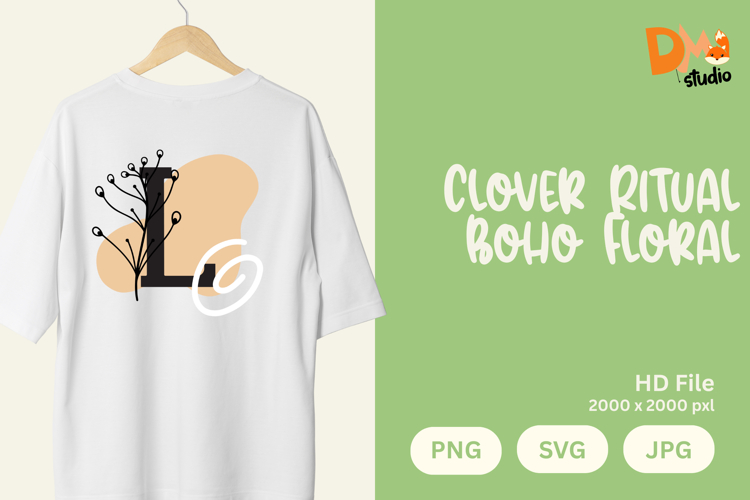Clover Ritual Boho Floral Monogram