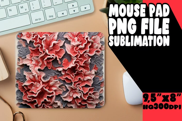 Chic 3D Floral Sublimation Mouse Pads