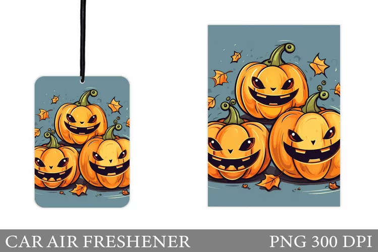 Cute Pumpkin Car Air Freshener. Halloween Sublimation